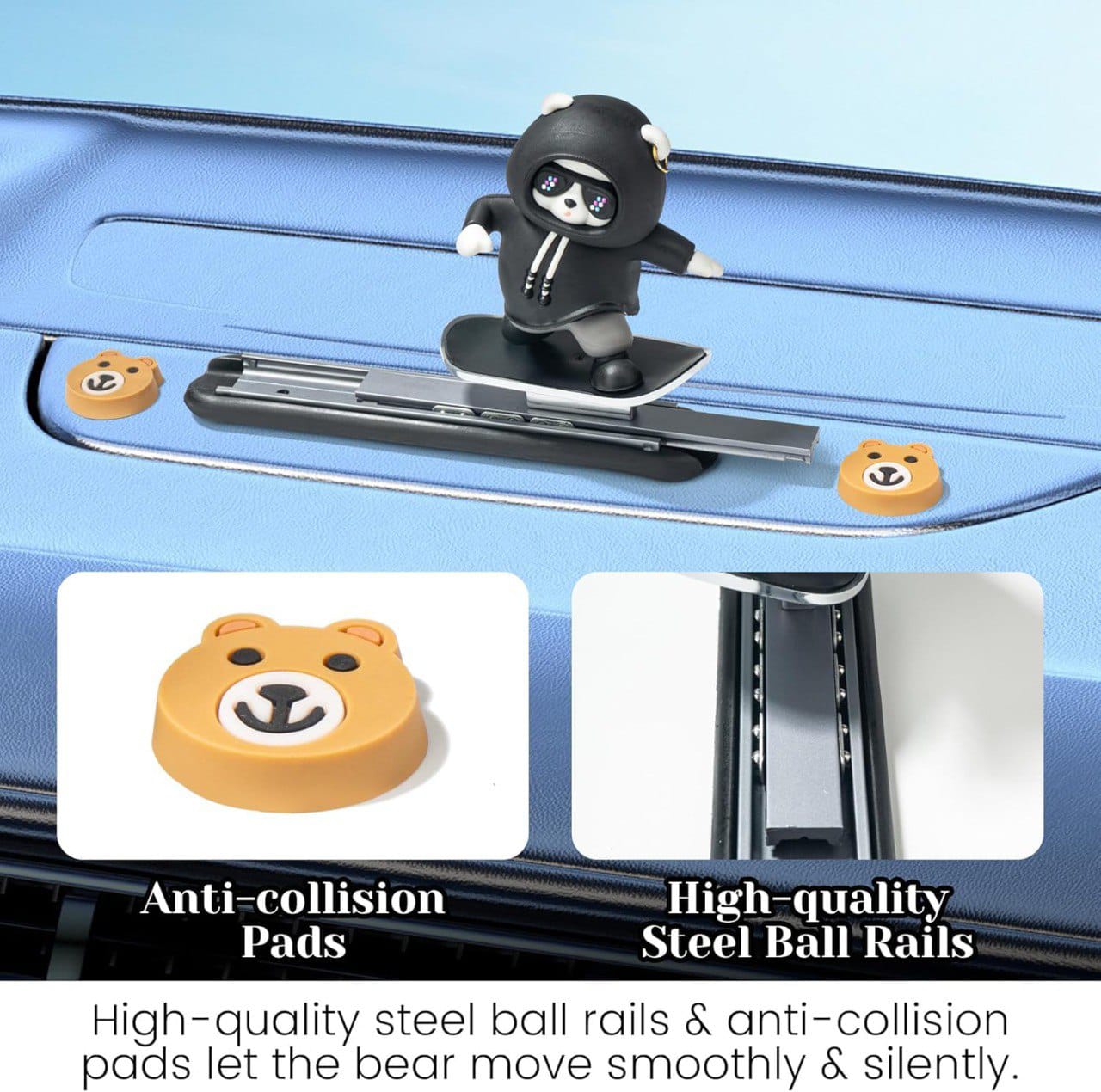 skateboarding panda car dashboard toy