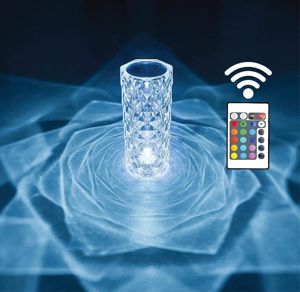 Crystal Rose Diamond Table Lamp    Remote Control Rechargeable