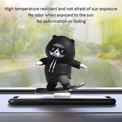 skateboarding panda car dashboard toy